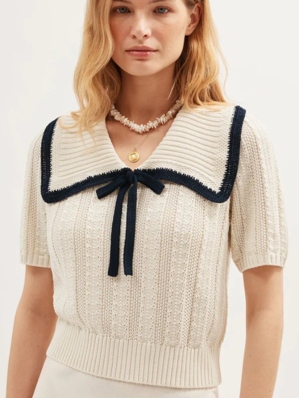 RIXO Pippa Knitted Top, Ivory, New With Tags, Size US 2